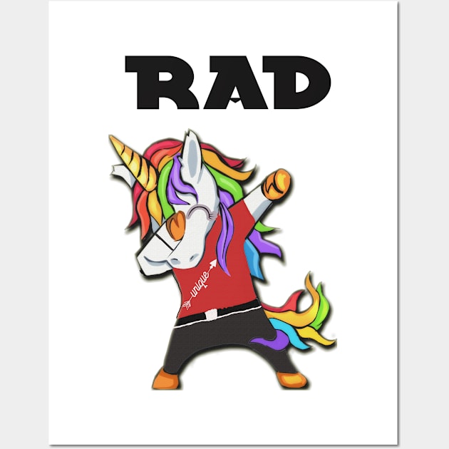 Rad Trending Dabbing Unicorn Boy Wall Art by familycuteycom